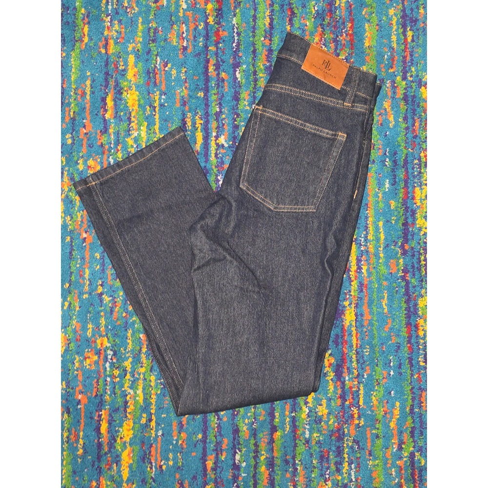 NEW Lauren Ralph Lauren Women's Dark Wash Straight Leg Jeans Size 2 sample piece